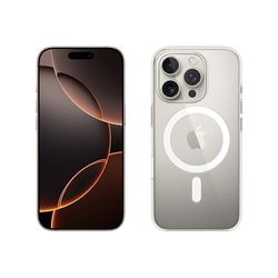 Apple iPhone 16 Pro (1 TB) - Naturel titanium + Doorzichtig hoesje met MagSafe