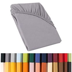 CelinaTex Relax Lençóis ajustáveis cama Boxspring cama de água algodão elastano 140 x 200 - 160 x 220 cm cinzento platina