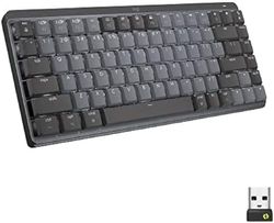 Logitech MX Mechanical Mini Wireless Illuminated Keyboard, Tactile Quiet Switches, AZERTY French Layout - Grey