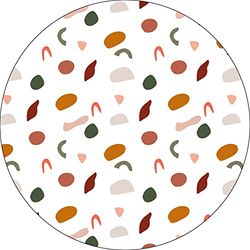 Bonateks, Tappetino per mouse rotondo con stampa digitale, base antiscivolo, per ufficio e casa, diametro: 22 cm