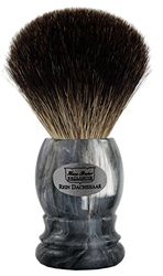 Hans BAIER Exclusive pennello da barba vera Grigio Bassotto – Manico in plastica, marmorizzato