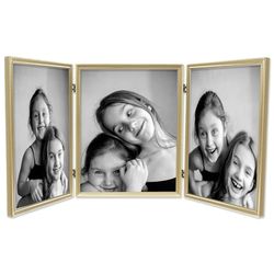 Lawrence Frames Bordure de perles triple 8 x 10 cm, or satiné