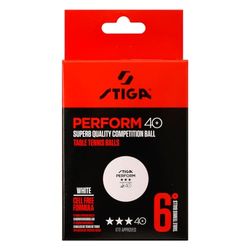 Stiga Balles de Ping-Pong Perform 40+ ABS - Lot de 6 Balles - Blanc