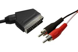 Scart-stekker naar 2 RCA-stekker, 3 m.