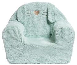 Pioupiou et Merveilles - Fauteuil Club Lapin - Glitter Vert - A partir de 2 Ans - Confortable et Doux - Made in France - Léger - Facile à déplacer - Déhoussable pour Laver – 16779