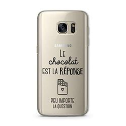 Zokko Galaxy S7 skal Chocolate is the Svar: - mjukt genomskinligt bläck svart