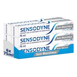Sensodyne Dentifrice Blanchissant Soin Blancheur, Protéction Complete 24h Contre la Sensibilité Dentaire avec une Action Blancheur, Lot de 6 x 75ml