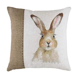 Evans Litchfield Hessian Hare fjäder fylld kudde, vit, 43 x 43 cm