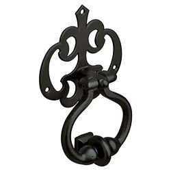Amig - Aldaba artística, preto, mate, 110 x 100 mm, Chamador de porta rústico decorativo, instalação fácil, resistente a intempéries, multicolorido, ZAMAK