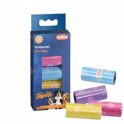 Nobby TidyUp - Bolsas para excrementos (4 rollos de 15 bolsas), diseño de huellas de patas