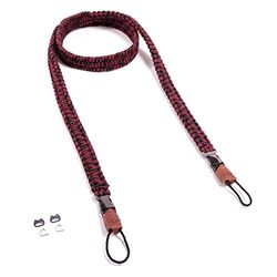 C-Rope Camerariem The Traveler, handgevlochten, snelsluiting, paracord, Red Dots, 140 cm