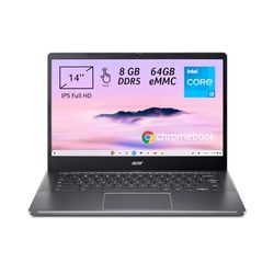 Acer Chromebook Plus 514 CB514-4HT-31U4, Chromebook Touchscreen, Processore Intel Core i3-N305, Ram 8 GB DDR5, 256 GB PCIe SSD, Display 14" FHD IPS Multitouch, Scheda Grafica Intel UHD, ChromeOS