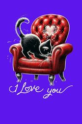 I Love You: Cat In The Chair.. 6x9 Cats Journal, Lined Paper - 100 Pages, Funny Feline Lover Personal Notebook for Planning, Notes, Ideas, Reminders, To-Do Lists, Work Home School Office