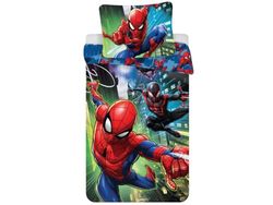 Jerry stoffen Spiderman Character kinderbeddengoed met rits en 70 x 90 cm kussensloop, katoen, meerkleurig, 200 x 140 x 0,5 cm