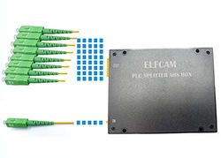 Elfcam® - Divisor Splitter Optico PLC SC/APC Monomodo Simple 2,0mm con Caja ABS para FTTH (1X8)