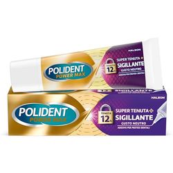 Polident Power Max, Super Tenuta + Sigillante, Adesivo per Protesi Dentale, Tenuta Salda Giornaliera, Gusto neutro, 70 g