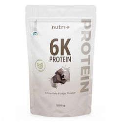 Nutri + Poudre de protéines Chocolate Fudge 1 kg - 6k Everyone`s VHEY - Poudre protéique chocolat sans lactose - Poudre de protéines multicomposants choco sans sucre ajouté