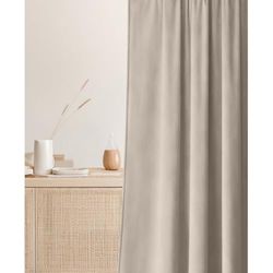 room99 Rideau en Velours avec œillets argentés Charmy 140 x 250 Largeur x Hauteur, Décoration de fenêtre, Rideau Thermique Isolant Anti Froid et Chaleur pour Salon Beige, 1 pièce