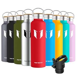 Super Sparrow Borraccia Termica 1L, Bottiglia Termica Senza Perdite - Senza BPA Borracce, per Bambini, Scuola, Sport, Campeggio, Yoga, Palestra, Ciclismo