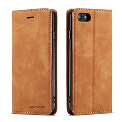 QLTYPRI Funda para iPhone 7/8/SE 2020/SE 2022 5G, Funda de Piel sintética, Soporte para Tarjetas, Soporte de absorción magnética Oculta, Funda Tipo Cartera para iPhone SE 2022/SE