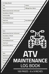 All-Terrain Vehicle (ATV) Maintenance Log Book: ATV Repair & Service Record Journal | Maintenance Logbook for ATV & Quad Bike | 100 Pages