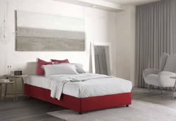 Talamo Italia - Lit double Nicole, Lit coffre avec revêtement en tissu, 100% Made in Italy, Ouverture frontale, adapté pour matelas 120x190 cm, Rouge