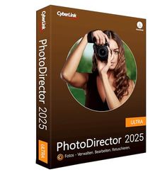 CyberLink PhotoDirector 2025 Ultra kraftfullt bildredigeringsprogram komplett fotostudio skapar perpekt fotokollage/fotoshow/panorama ljuseffekter GIF Windows 10/11 [Box]