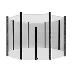 SONGMICS Veiligheidsnet voor trampoline, voor 305 cm ronde trampoline, reservenet voor 8 rechte stangen, beschermnet voor tuintrampoline, zwart STN10FT