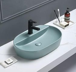 VEROSAN PRO Tari Lavabo de encimera, cerámica, Aqua Green Matt