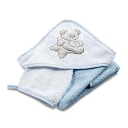 Italbaby Handdukstork med frottéhuva 75 x 75 cm Sweet Blue - 350 g