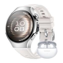 HUAWEI Watch 5, 42mm Smartwatches, + FreeBuds 6i Blanco, Multi-Sensor Revolucionario X-Tap, SpO2 con la Yema del Dedo, Health Glance, Pago NFC, ECG, HRV, eSIM, Blanco
