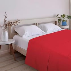 ECOMMERC3 | Extra mjukt och bekvämt lakan säng 80 - rött lakan tillverkat av 100% i Spanien, andas, lättskött