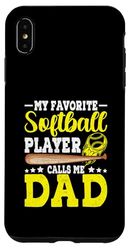 Divertente giocatore di squadra sportiva di softball papà Custodia per iPhone XS Max