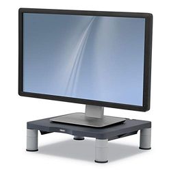 Fellowes Supporto Monitor Standard, Supporto Monitor Scrivania Regolabile in 3 Altezze con Gestione dei Cavi, Rialzo Monitor per Computer, iMac, PC, Notebook, Peso Massimo 27 kg, Colore Grafite