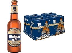 Mahou 0,0 Tostada, Cerveza Lager Refrescante, Ligera y Suave, Sabor Auténtico de Cerveza, 0.0 % Vol Alcohol, Pack de 24 Botellas x 25 cl