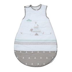 roba Saco de dormir bebé 70 cm - Indibär - Saco de algodão para recém-nascidos - 0-6 meses - verão e inverno - Motivo de ursos em branco/castanho
