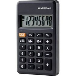 Basetech BT-CA-1008 miniräknare svart display (platser): 8 batteridriven (B x H x D) 89 x 59 x 11 mm