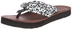 Tommy Jeans Marina 3 D, slippers voor dames, Schwarz Bloem Zwart Wit 573, 42 EU