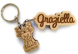 Portachiavi personalizzato in legno - renna con nome- idea regalo di Natale- Buon Natale - personalizzalo con il tuo nome!