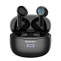 Blackview AirBuds 8 Bluetooth-hoofdtelefoon, draadloos, Bluetooth 5.3, stereo-hoofdtelefoon met touch-sensor, dubbele ruisonderdrukking, 56 uur speeltijd, led-stroomindicator