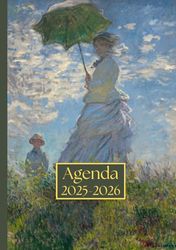 Agenda settimanale con orario: Claude Monet, La passeggiat | 18 mesi, Settimana su doppia pagina, Intervalli di 1 ora, Da Luglio a Dicembre, Formato ... Pianificazione Personale, l'ufficio Aziendale