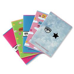 Pigna Maxi-schriften Chiara Ferragni, f.to A4, verpakking 5 stuks, Fantasy Mix B, 5M, geruit 5 mm, 02321485M