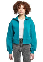 Urban Classics Dames Dames Korte Oversized Zip Jacket Sweatshirt, watergreen, M