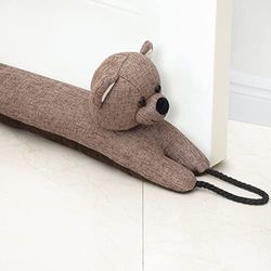 Marwood Boudin de Porte - 81,3 cm - 1 kg - en Forme d’Ours Mignon - pour Porte et fenêtre - Coupe-Vent - Bloque Le Bruit - avec Boucles de Suspension, en Polyester