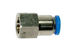 Acoplamiento recto "Blaue Serie", M5 i., para manguera de diámetro exterior de 4 mm, presión de trabajo máx. 15 bares, plástico/latón vern.