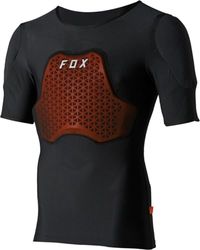 Fox Racing - BASEFRAME Pro SS – Maillot de Protection VTT D3O – Épaulières, Respirant, Ajustable, Ciclismo de montaña, Noir, L