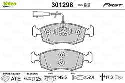 VALEO - Brake pads First - 301298 - Set of 4 pads - Front axle - Fully equipped with mounted accessories