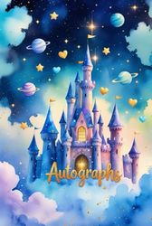 Blue Castle Autograph and Picture Book for Boys: Hardcover Notepad for Signatures and Photos of Princesses and Characters at Theme Park Vacations. Blank Pad with Hard Cover.
