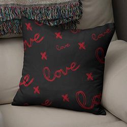 Bonamaison Decorative Cushion Cover, Polycotton, Red, Standard