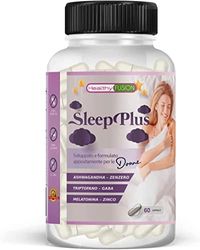 Healthy Fusion Sleep Plus Donna | Melatonina con Triptofano, Zinco, Ashwagandha | Favorisce il sonno e la regolazione ormonale | Contrasta insonnia, stress e ansia | Formula naturale | 60 capsule